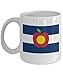 Produktbild Colorado State Flag Symbol With Apple Coffee & Tea Gift Mug For Native Or Transplant School Teacher From Denver, Aspen, Breckenridge, Pueblo, Loveland, Fort Collins, Louisville, Lakewood & Others