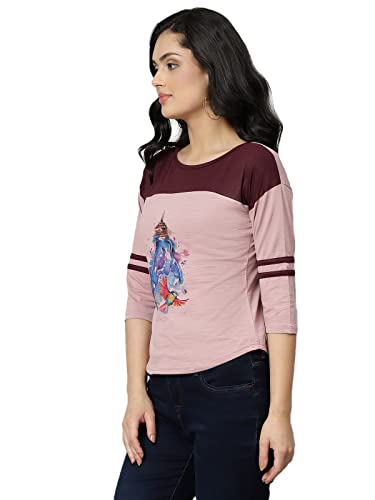 Image of OM SAI LATEST CREATION Women's New 3D Printed Lycra 3 /4 Sleeve Regular Fit Office wear,Casual wear Western Top