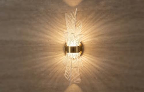 Image of Modern Wall Light for Living Room| Decorative Wall Sconce with Spiral Wire Design| Ambient Up & Down Lighting for Bedroom| Hallway| Home & Hotel Decor