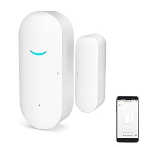 WiFi Door and Window Sensors,Tuya Smart Alarm with Free Notification APP Control Home Security Alarm System, No Hub Required,Compatible with Alexa, Google Home (1-Pack)