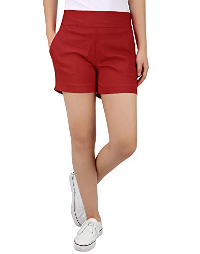 Hde chino shorts for women 4" inseam elastic high waisted ca…