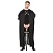 Black Faux Fur Cape Cloak, Adult Medieval Fantasy Costume for Halloween Cosplay