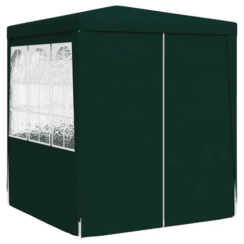 Coavain Pavillon mit Seitenwänden 2x2m Grün 90 g/m² Partyzelt UV- und Wasserbeständig Gartenpartys Einfach zu Montieren Gartenpavillon Robuster Rahmen Zelt Treffen und Partys im Freien