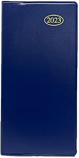 VR Angel 2023 Slim Line Diary Week to View Diary PVC Cover Desk Diary Leather Effect Personal Planner For Home School and Office Use - 60gsm Paper (Blue)