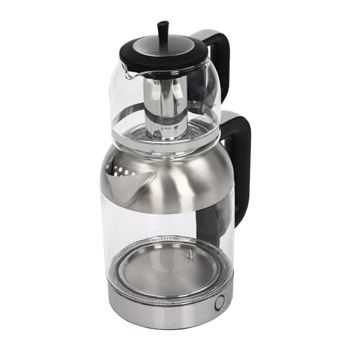 Bollitore da tè 2 in 1, 1800 W, in vetro di sicurezza, con filtro e spegnimento automatico