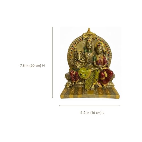 Image of Servdharm Resin Shiv Parivar Murti Idol 7.3 inch Shiva Parvati Ganesh God Idol Murti Statue God Idols Showpiece Figurine
