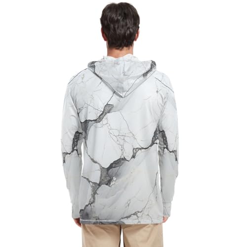 Rash Guard Homme anti-UV marbre gris pour vos sessions de pêche active et running