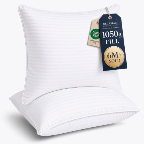 Beckham Hotel Collection Euro Size Throw Pillows (Set of 2), 26 x 26 Down Alternative Pillow Insert for Bed, Couch, and Sofa