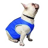 DECOMELODY 犬用クールベスト 冷感メッシュ 夏熱中症予防 軽量通気性 タープ付き 簡単装着 青 ペット冷却グッズ