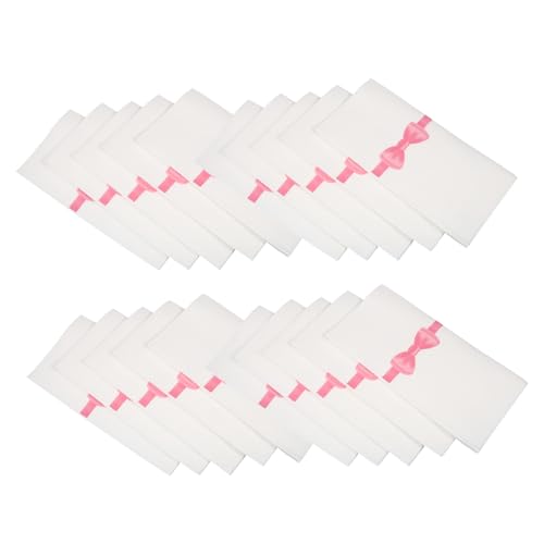 Homoyoyo 50pcs Disposable Cutlery Pad Napkins Feel Pocket Napkins Bow Printing for Restaurant Hotel Birthday Party
