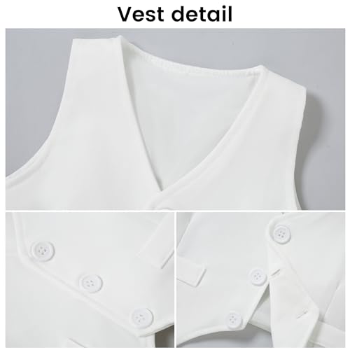 Image of DISAUR Baby Boy Clothes Toddler Boy Outfits 4PCS Gentleman Dress Romper /Vest /Pants /Bow Tie Cotton Suit Sets
