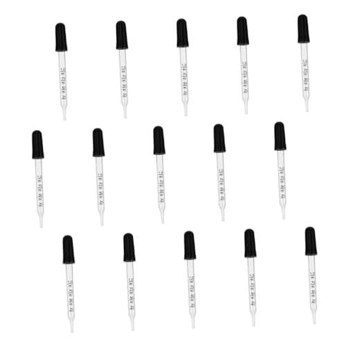 NUOLUX 15個 刻付きガラス滴管 医療実験用ラボツール 精油 化粧品 香水対応の計量スポイト