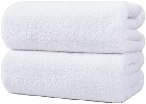 POLYTE Premium Quick Dry Lint Free Microfibre Bath Sheet, Pack of 2 (White, 89x178 cm)