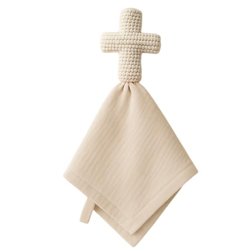 Image of Big Newsies Cross Lovey for Babies | Newborn Baby Lovey Religious Baby Gifts | Baby Unique Neutral Gifts Boys and Girls (Beige)