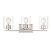 DESIGNERS FOUNTAIN Liam 3-Light Bathroom Vanity Light Fixture, Satin Platinum, 93003-SP