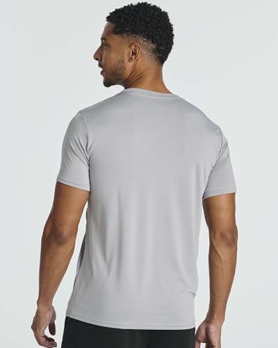 Real Essentials 5 Pack: Men’s Short Sleeve Dry Fit T-Shirts – Moisture Wicking Athletic Workout Gym Fitness Casual Tees