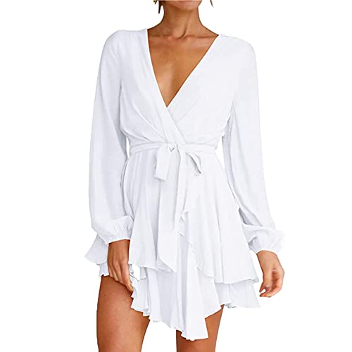Robe manches longues fluide col V pour masquer les rondeurs