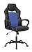 SONGMICS Chaise de Bureau Ergonomique avec mécanisme d'inclinaison, Hauteur réglable, Chaise de Bureau Respirant, Noir et Bleu OBG025Q01