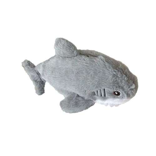 XMHBG Shark Pencil Case - Cute Plush Animal Pouch with Zipper for Office & Travel - Fun Shark-Themed Storage for Pens, Makeup, Accessories (Grey)