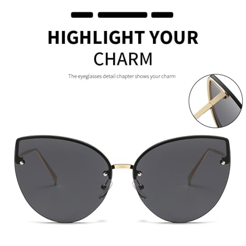 Lunettes de soleil œil de chat vintage en métal aux finitions soignées - 3