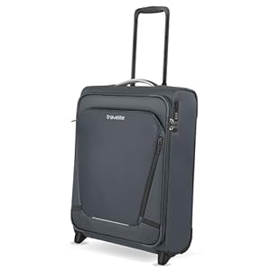 Travelite Handgepäck Koffer mit 2 Rollen für Condor + Ryanair, integriertes Zahlenschloss, Bordtrolley Jetpack: Superleichter Weichgepäck Trolley mit Aufsteckfunktion, 55x40x20 cm, 41 l, 1,7 kg