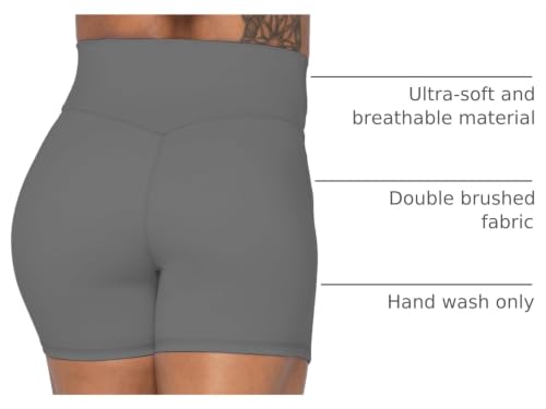 Image of Sunzel Crossover Biker Shorts for Women, No Front Seam V High Waist Yoga Workout Gym Shorts with Tummy Control | 4 Or 6-Inch Inseam, High Waisted, Tummy Control, Crossover Waist, Buttery Soft, No Front Seam, Squat Proof, Compression