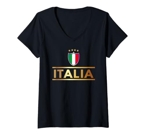 Damen ITALIA Italien Trikot Italien Fussball Fan 2020 / 2021 T-Shirt mit...
