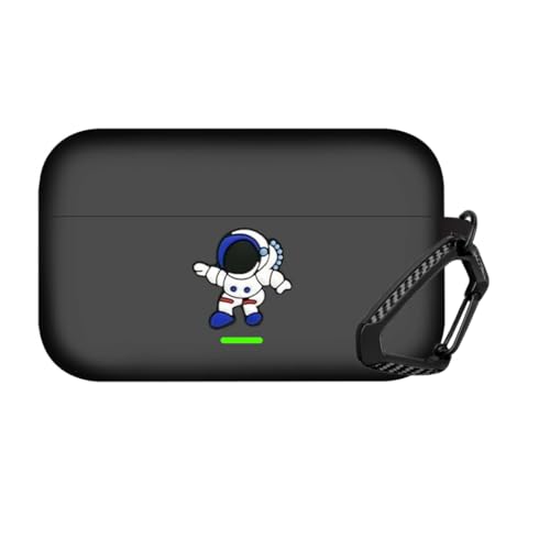 Image of Anvique Silicone Case Cover for Realme Buds T500 Pro, Shockproof Protective Earbuds Cover with Keychain Hook, Anti-Scratch Soft Silicone Skin, Full Body Protection Case (Astronout)