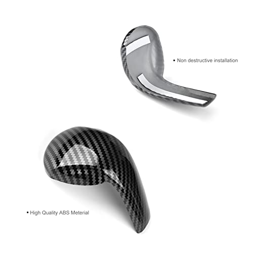 ANFOKAS for Mazda CX-5 3 6 CX-3 CX-9 Accessories Car Auto Gear Shift Knob Cover Trim Cap Gear Panel Gears Sporty Interior Decoration Sticker -Carbon Fiber Style