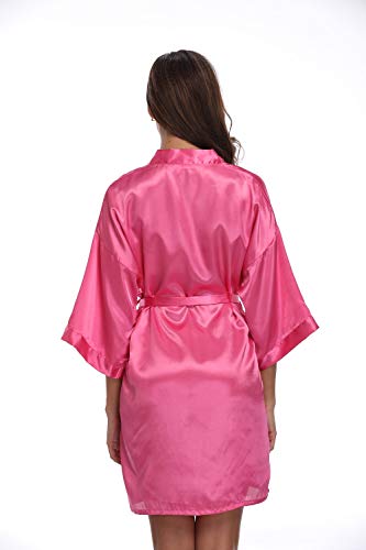 Image of Women's Pure Short Silky Robes Bridesmaid Bride Party Satin Robes Sleepwear