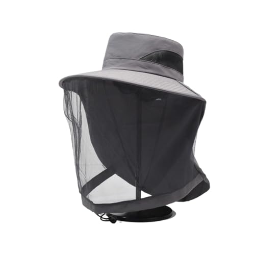 Sombrero de camping con red mosquitera integrada de alta densidad color dark grey