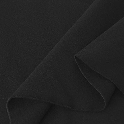 TOLKO Bühnen Molton Stoff schwarz B1 schwer entflammbar 300cm breit | Vorhänge Hintergrund Fotostudio Messe Theater Kino 2mm dick Moltonstoffe...