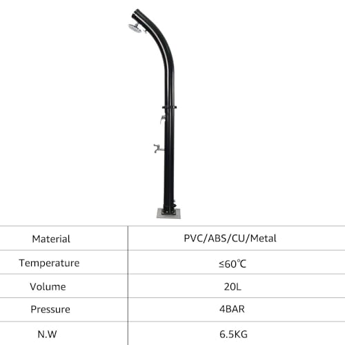 Thabatad Solar Heated Shower With Shower Head 5.3 Gallon Outdoor Solar Shower With Foot Shower Tap And Faucet For Garden thumb #6