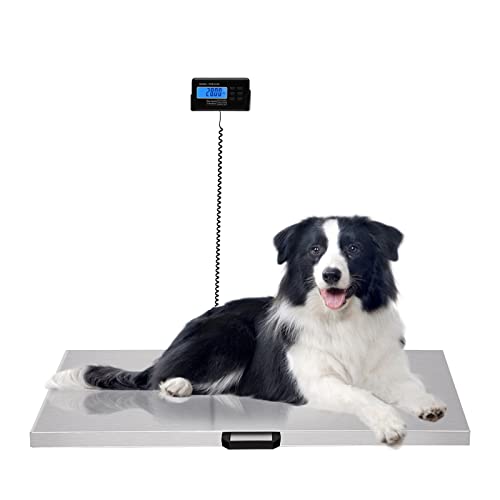 Veterinary Scale, 440LB Heavy Duty Digital Livestock Platform Scale 41×20.8 Inch with Power Adapter for Vet Animal Pet Cat Dog Cattle