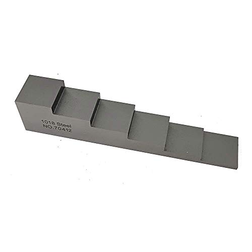 Calibration Test Block 1018 Steel 6 Step 2.5mm 5mm 10mm 15mm 20mm 25mm para Ultrasonic Thickness Gauge Meter Tester Mointor y Linearity en pruebas NDT miniatura 1