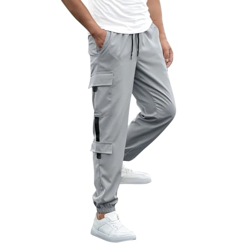Pantalon cargo militaire homme avec multi poches et cordon