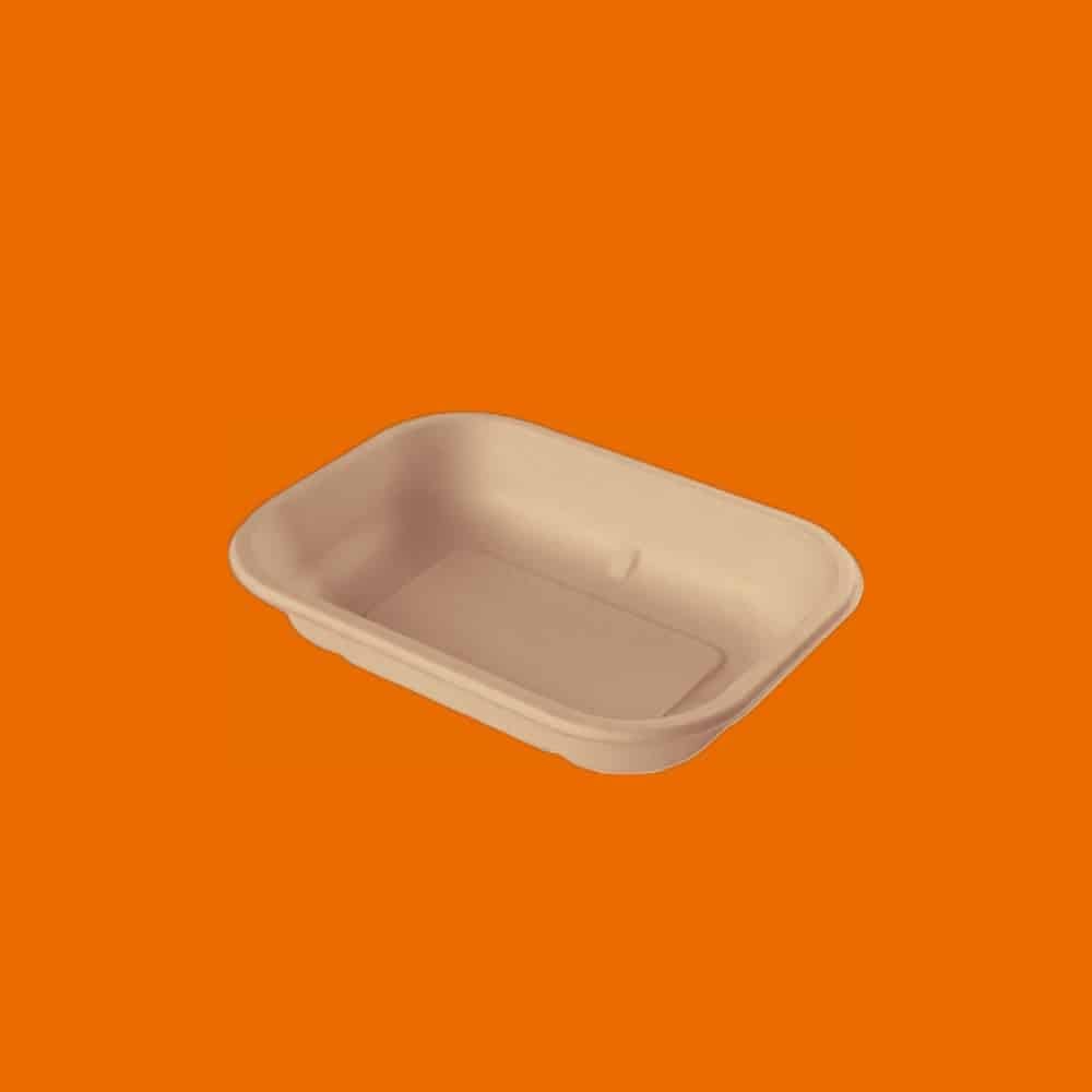 Ekoe, 100 pz Vaschetta in polpa di cellulosa da 650 ml 100 pz compostabili, biodegradabili
