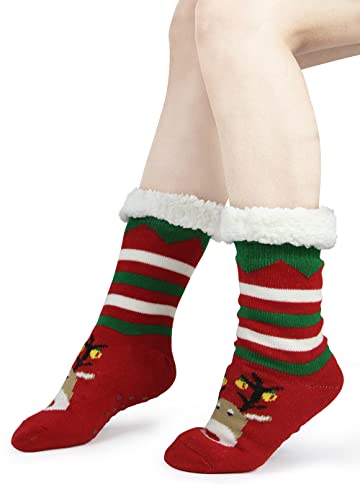 Slipper Socks for Women with Gripper - Winter Non Slip Thick Fuzzy Socks - Warm Cozy Christmas Gift4