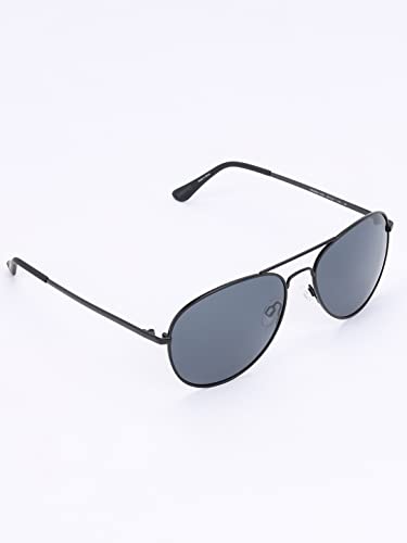 Image of Skechers Men Aviator Black Polarization Sunglasses, large