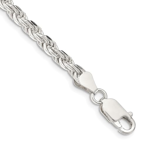 ARGENTO REALE Sterling Silver italian 4MM,5MM,6MM,7MM,8MM 925 Solid Rope Link Bracelet,Braided Diamond-Cut Rope Chain Bracelet for men and women,Made In Italy2