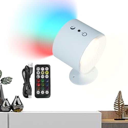 Lámpara de pared para pasillo con función RGB recargable y mando 6