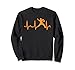 Jarra de béisbol de latido de corazón naranja Sudadera