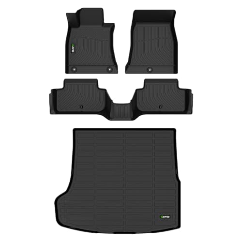 HAFIDI® Floor Mats & Cargo Liner Set Fit for 2019-2026 Genesis G70 RWD All Weather Protection TPE Anti-Slip Automotive Full Set Floor Liners Custom Accessories - Black