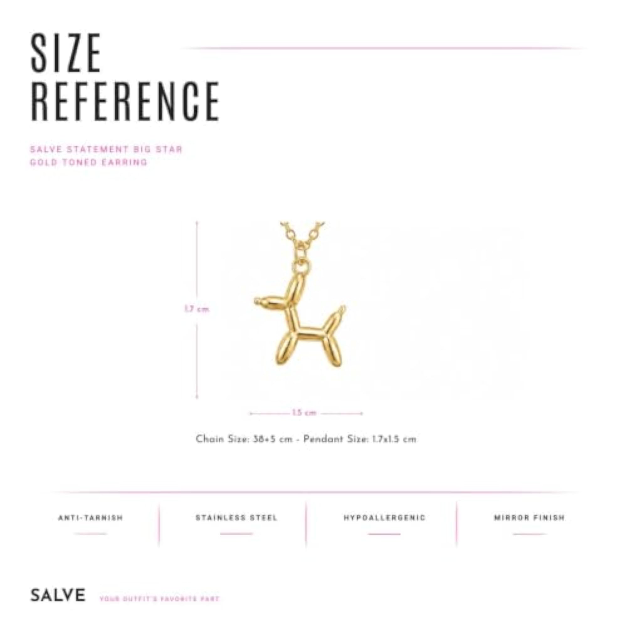 Gold Balloon Dog Pendant Necklace for Women