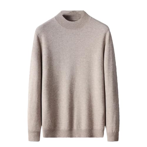 Dcvmvmn Men Autumn Winter Wool Sweater Casual Half High Collar Pullover Sweater Solid Long Sleeves Warm Sweater Brown Gray