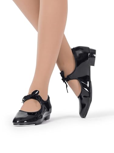 Theatricals Girls Tap Star Ribbon Tie Tap Shoes Patent 11.0W T9015C2