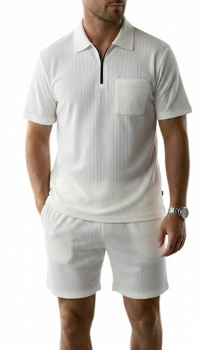 Image of SMOWKLY Men's Cotton Blend Pyjama Set | Half Sleeve Polo T Shirt & Shorts for Men | Summer Co Ord Set |Casual Lounge Outfit | Night Suit for Men | Comfortable Sleepwear