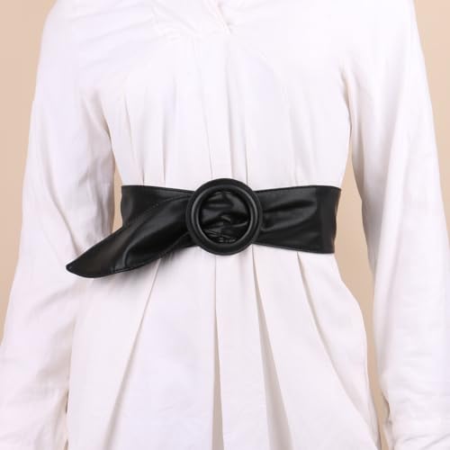 BaronHong Lace-up Lace Corset Belt Elastic Tied Black Waspie Belt Stretchy Halloween Costume Dress Cincher Waist Belts2