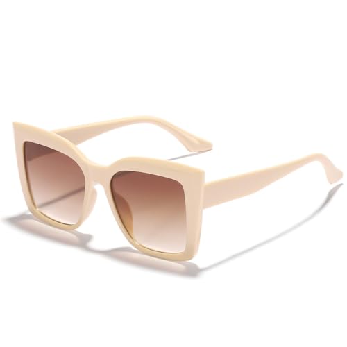 Lunettes de soleil pour femmes protection UV400 et grande monture œil de chat