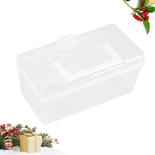 Image of Cabilock 2pcs Portable First Aid Box Large Capacity Medicine Storage Organizer with Handle Transparent Design Durable Plastic for Home Travel Camping Emergencies White